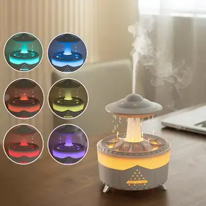 Cloud Raindrop Humidifier, simulates raindrop flow humidifier, LED color atmosphere light, remote control, timer, mist mode, automatic shut-off, suitable for bedroom, living room decoration, lounge, office - ideal gift
