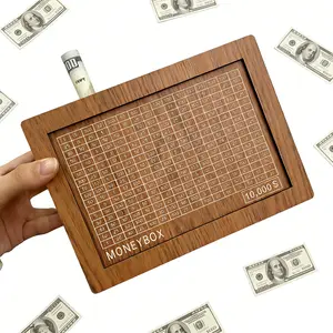 Wooden Money Saving Box with Counter,1 Count Money Saving Organizer Storage Box with Pen,Money Saving Jar, Money Jar, Coin Bank,Money Jar Gift for Friend,Wooden Coin Bank for Boys and Girls,Wooden Cash Saver Money Box,New Year gift