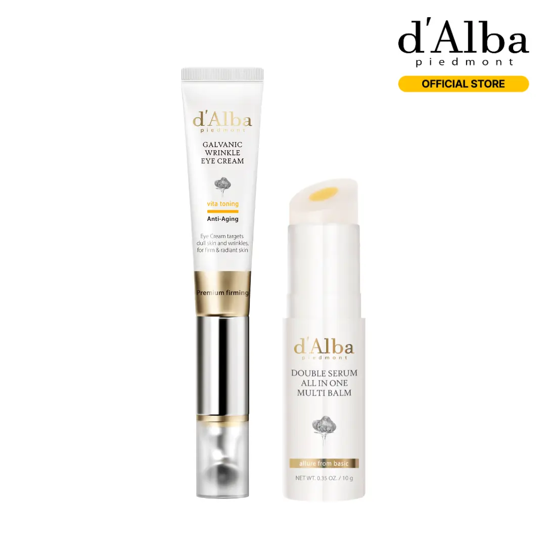 [OFFICIAL d'Alba] Age-Defying Duo - White Truffle Double Serum All-in-one Multi Balm + Vita Toning Galvanic Wrinkle Eye Cream