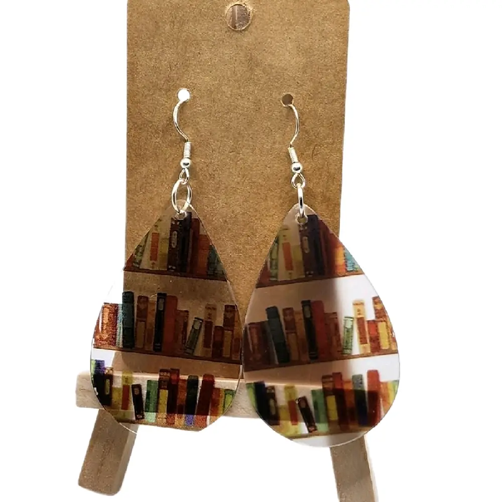 Fun Book Earrings - Playful Fashion Accessory for Book Lovers High-Quality Plastic Book-Shaped Design Lightweight Comfortable Hook Earrings