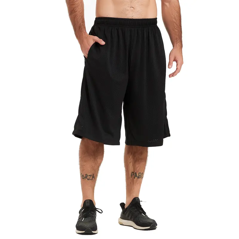Men's Athletic Shorts Long Basketball  Shorts Workout shorts for summer mesh shorts Below Knee Loose-Fit with Pockets and Elastic Waistband Quick Dry Activewear