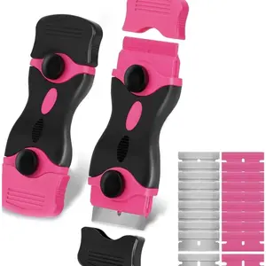 Multipurpose Durable Scraper Tools, Ideal Double-edged Design Scraper Removal Tool with 20 Extra Blades, Suitable for Cleaning, Removing Paint, Stickers, Adhesives, Labels and Residues