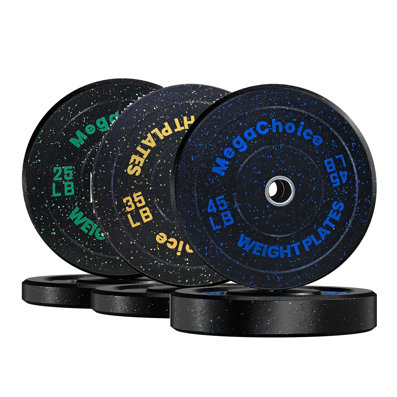【Garvee】Heavy Duty Shock Absorbing Bumper Plates Set – 210LB – International Weight Plates 2-Inch Hole, 25LB/35LB/45LB Pairs – Durable Barbell Plates for Strength Training, Deadlifts, Squats – Home & Commercial Gym
