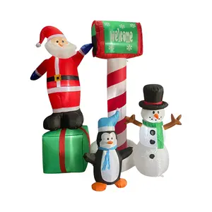 Fraser Hill Farm 6-Ft. Tall Welcome Mailbox with Santa, Snowma