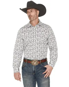 Wrangler Men's Retro Premium Floral Print Long Sleeve Snap Western Shirt - 112378800
