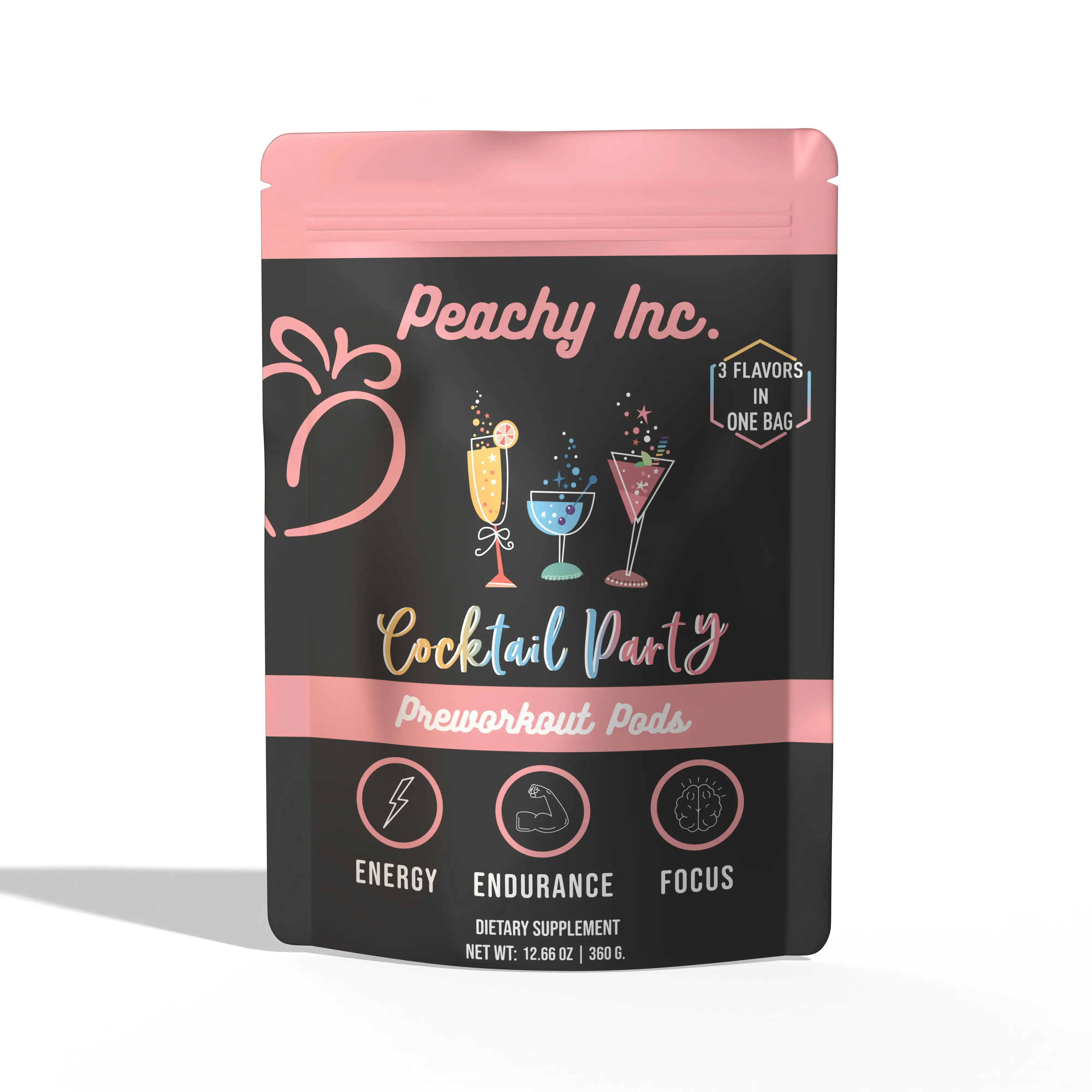 Peachy Nutrition Cocktail Party Pre-Workout Pods Dietary Supplement