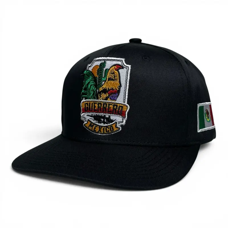 Mexico Guerrero Rooster Embroidered Snapback Baseball Cap
