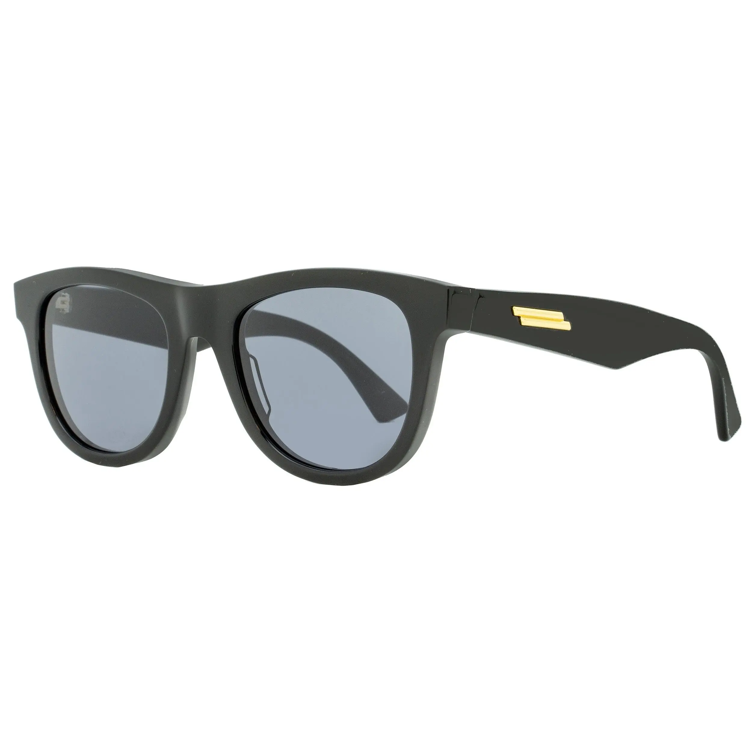 BOTTEGA VENETA BV1001S Hand Made Oval Sunglasses, Unisex Acetate Statement Frame with Fringed Ribbon Metal Detail, Metal Sunglasses, Black And Gold Men's Sunglasses