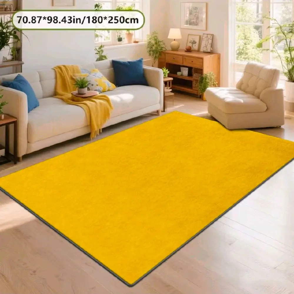 Luxury Vintage Patterned Velvet Carpet 70.87*98.43in 180*250cm Soft Yellow Rug for Living Room