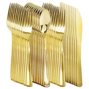 30/60 Piece Plastic Cutlery Set, Includes Forks Spoons Knives, Perfect for Home Bar Restaurant Wedding Birthday New Year Party, Kitchen Set Cutlery