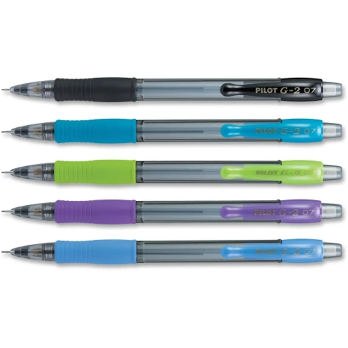PILOT G-2 Ergonomic Pencils (5-Pack Assorted Colors, 0.7 mm Tip) - Refillable, Rubber Grip, See-Through Bar, Quick Lead Monitoring, Cost-Efficient Use, School Stationery, Back to School Haul, Office Writing Tool for Computers & Office Equipment Supplies,