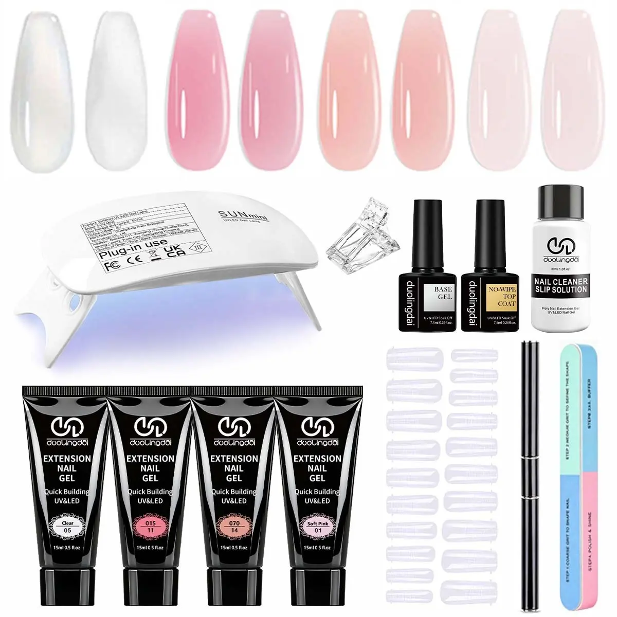 Poly Gel Nail Kit Complete, Poly Gel & Tools for Nail Extensions, Professional DIY Nail Art Kit for Women & Girls, Gel Nail Set, Polygel Nail Kit