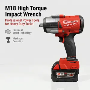 Milwaukee  M18 Torque Impact Wrench | Bare Tool | For Heavy Truck & Industrial Bolts | Brushless Cordless | 1000 Ft-Lbs Fastening & 1400 Ft-Lbs Nut Busting