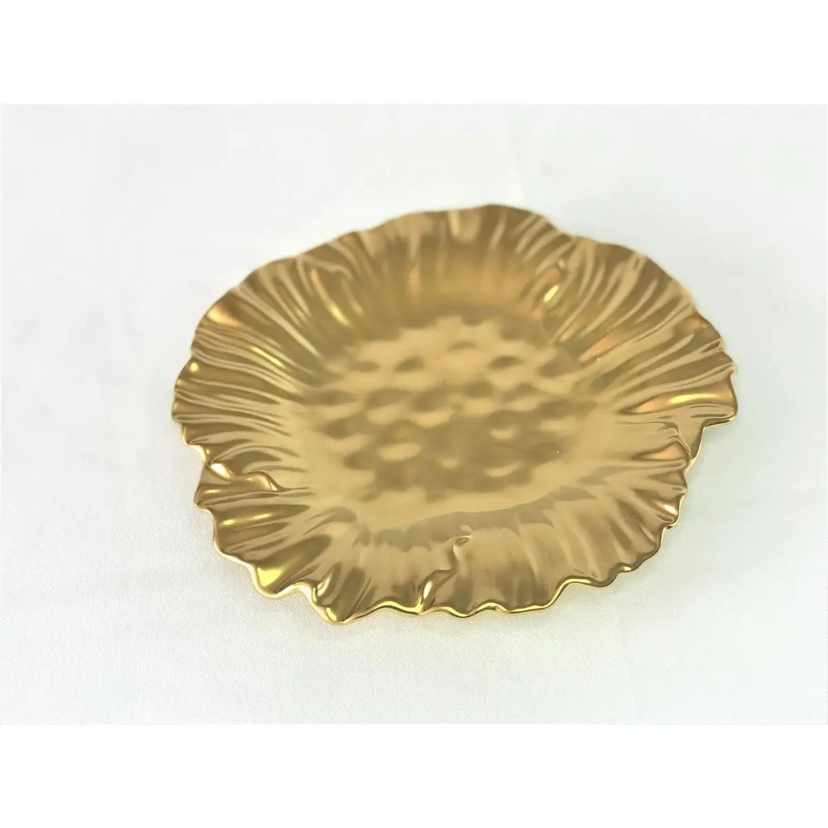 Botanic Collection Titanium Ceramic Sunflower Serving Platter, 8.75in Kitchen Tableware Plate