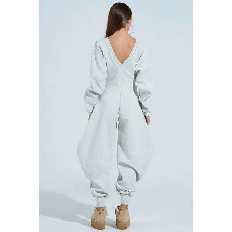 Comfortable Cozy Sweatshirt Jumpsuit