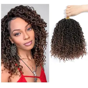 Goddess Locs Crochet Hair 10 Inch, 8 Packs New Goddess Faux Locs Crochet Hair for Black Women, Boho Hippie Locs, River Hair with Curly Ends (10Inch, 8Packs, T1B/30#）
