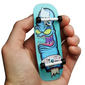 33.3mm Boxy Shape Prolific Gen2 Fingerboard Complete - "Gnarly Bite" Graphic - Gen2 Prodigy Trucks + Pro Duro Bubble Bushings