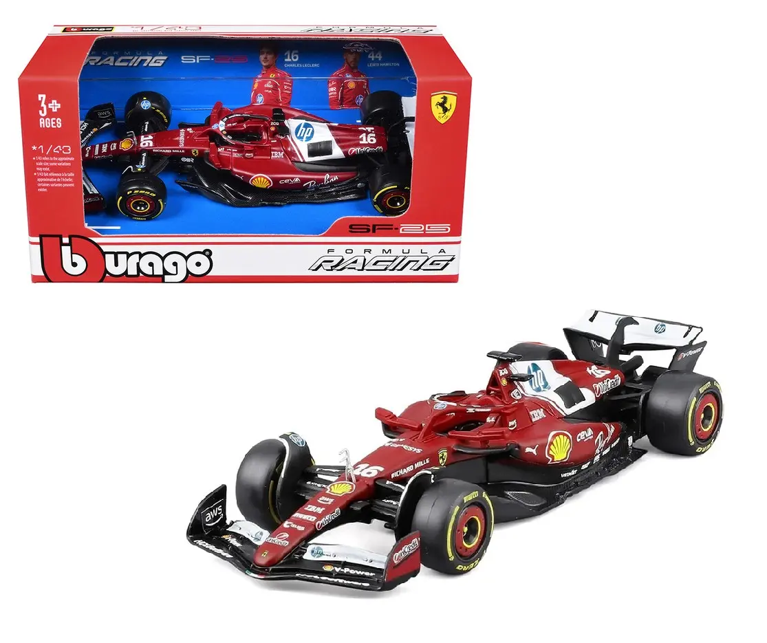 Bburago 1:43 Ferrari SF-25 #16 Charles Leclerc 2025 Formula One F1 Diecast Model Car 18-36853CL