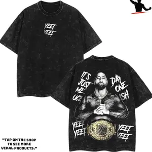 Retro Vintage Limited Edition Jey Uso Wrestling Winner - WWE4U Wash Tee Clothes Cotton Menswear Soft T-Shirt Top PXD