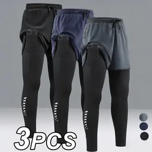 3-Pcs Men's Sports Shorts Training Quick-Drying Lightweight Sports Basketball Sports Tennis