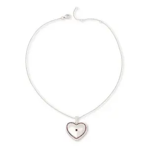 Colleen Lopez Sterling Silver Gemstone Heart Locket with 18" Chain