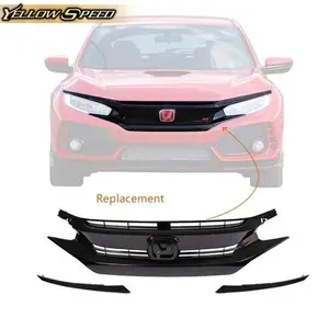 Front Hood Grill Grille Eyelid Fit For 2016 2017 2018 Honda Civic Coupe Sedan