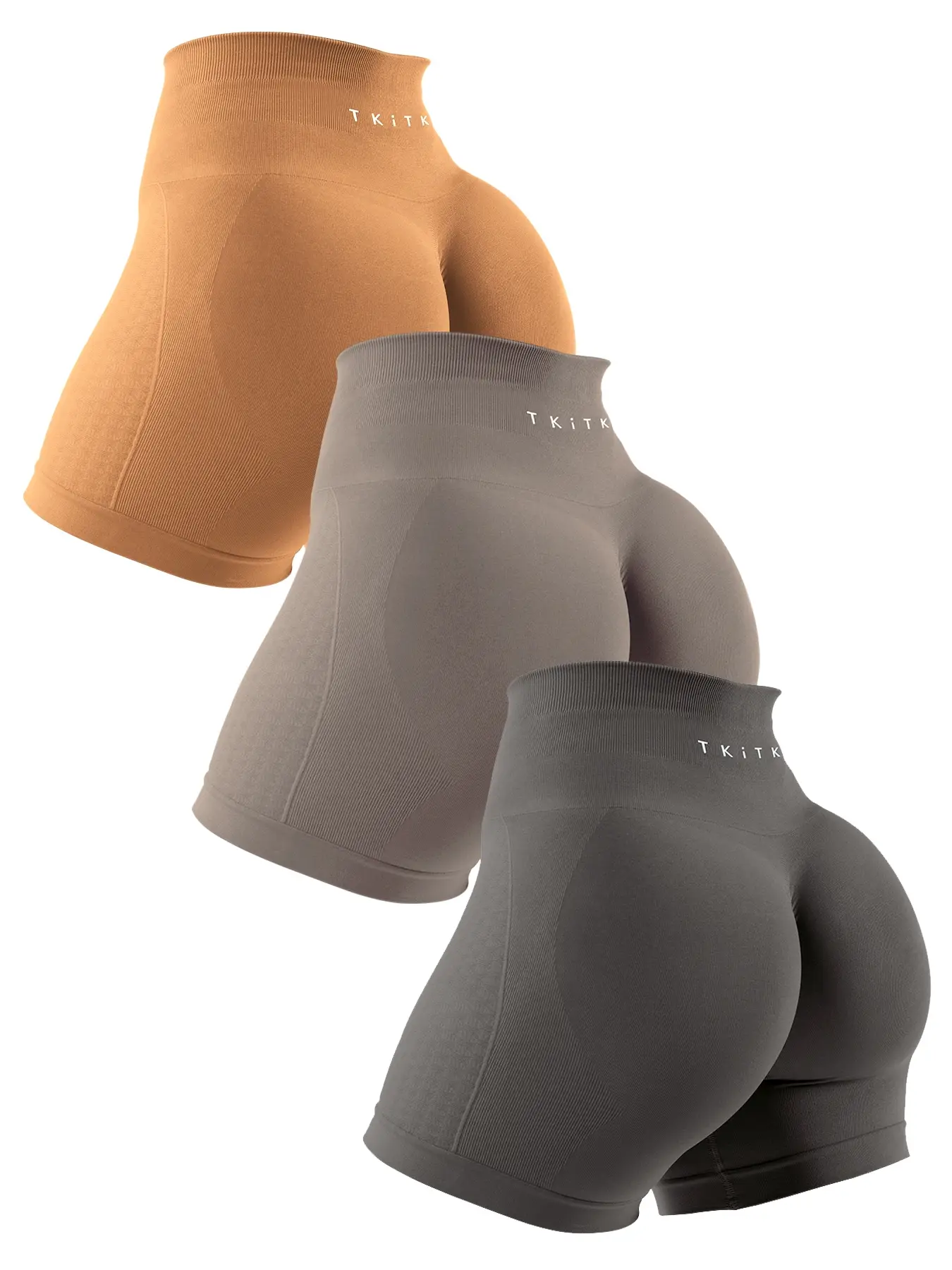 Women's Solid Color Textured Ruched High Waist Sports Shorts, Breathable Comfortable High Stretch Letter Print Yoga Shorts, Butt Lifting Sports Shorts