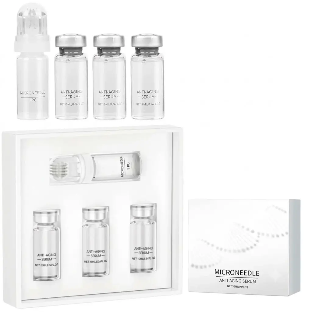 Micro In-fusion System for Face, Micro In-fusion System for Lips, Micro In-fusion System, Smooth Skin Facial Serum for All Skin Types (1* applicator+3*Serum) Anti Aging Serum Glass Skin Liquid
