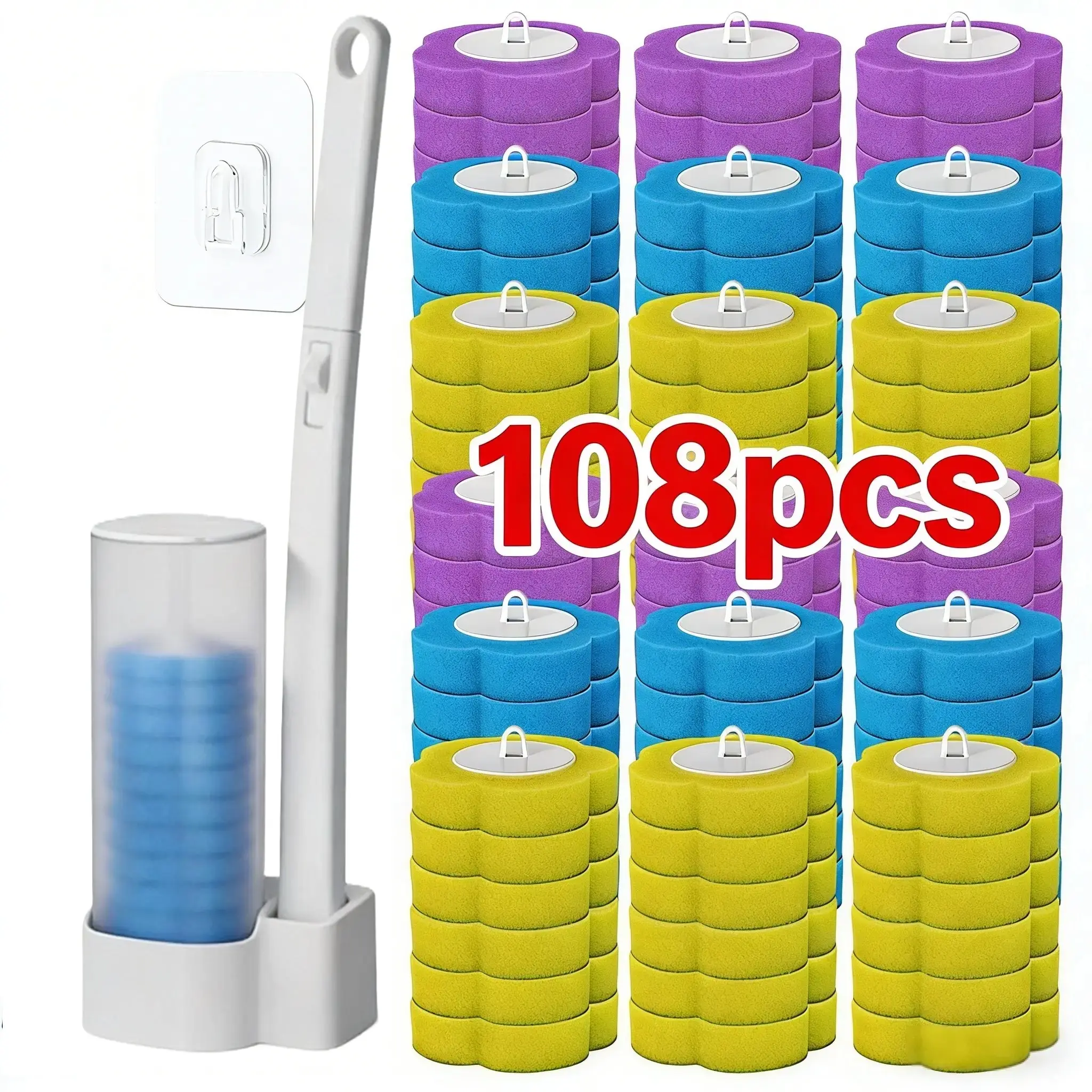 toilet brush 1pc + 108replacement heads