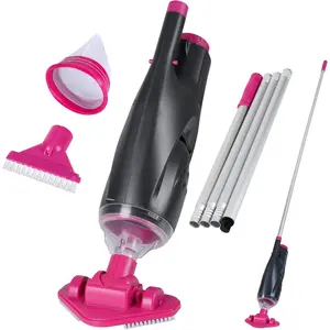 Rechargeable Cordless Handheld Hot Tub Spa Pool Vacuum, IPX8 Waterproof, 60-Min Runtime, 2 Brush Heads, Spot Cleaner for Spas & Small Pools Up to 20ft, Dyson-Style Gray
