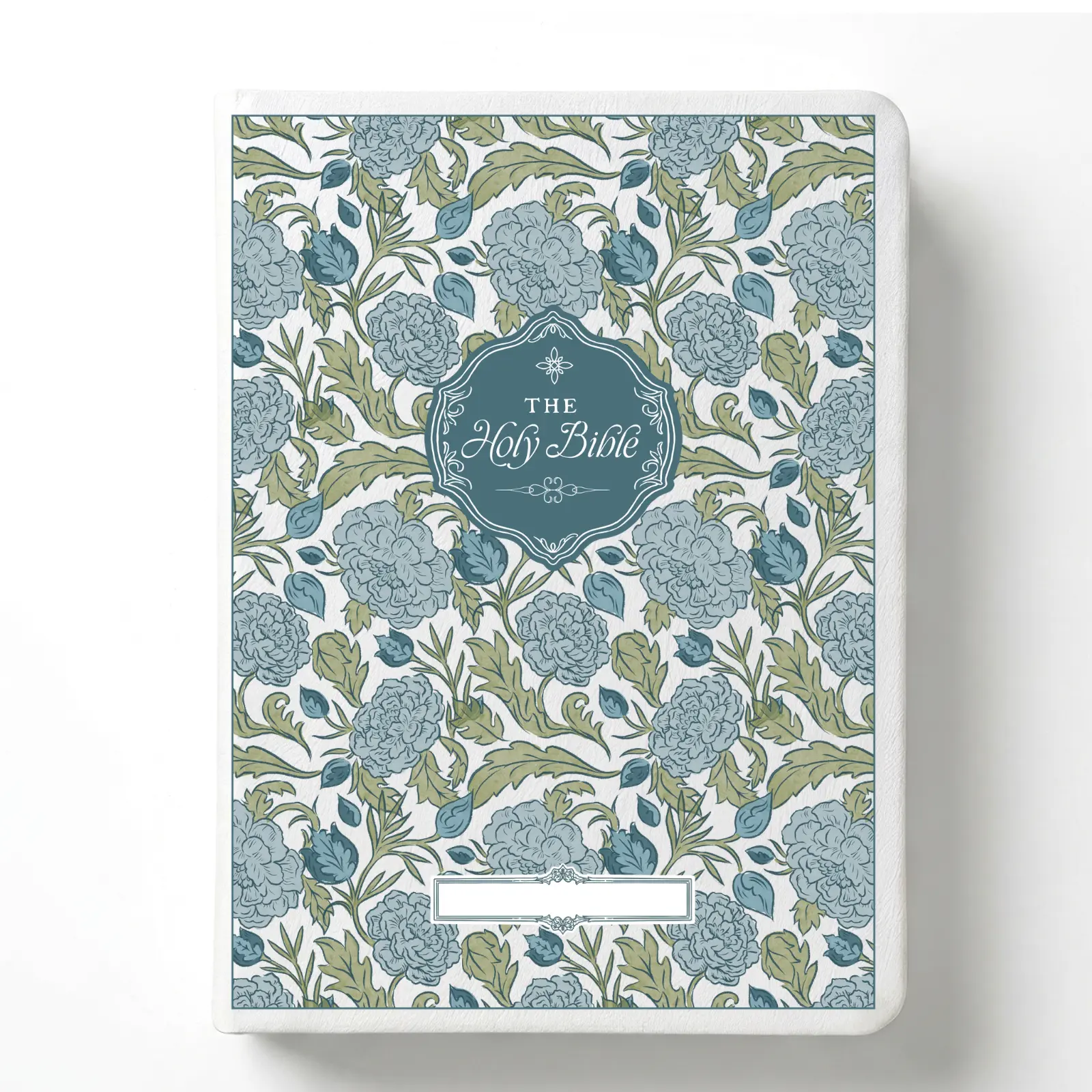 Peony Meadow Floral Cover Journaling Notebook - ESV or NLT Translations, Single Column, Flat Binding, Personalization, Customizable Design, Office Stationery Notetaking Book, Stationery Supplies, Free Name Plate