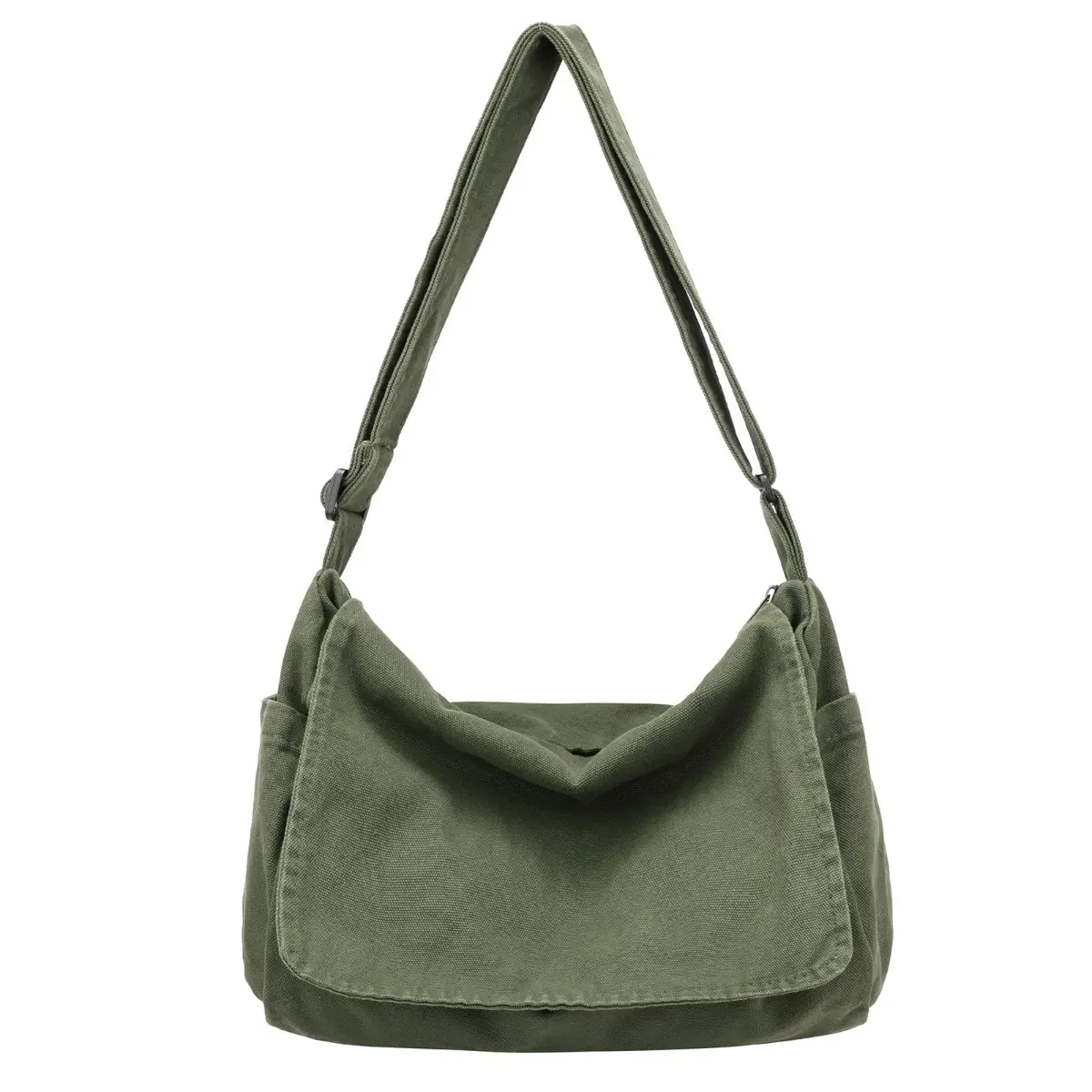 ALIKPOP Vintage Canvas Messenger Bag - Women's Unisex Aesthetic Crossbody Shoulder Bag with Adjustable Strap, High-Capacity Lightweight Casual Satchel, Crossbody Bag, Do Not Wash