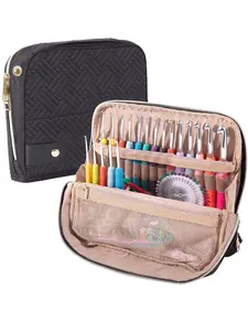 Crochet Hook Case(Only Bag), Upgrade Crochet Hook Organizer Stand-Up, Ideal for Knitting & Crochet Supplies, Essential Crochet Needles Accessory