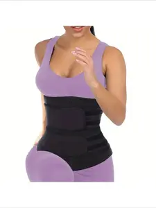 Waist Trainer for Postpartum Recovery, Dual Waist Belt with Zipper Closure, Sweat-Inducing Exercise Band, Belly Control & Body Shaping
