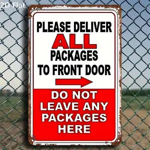 1pc tin sign 8x12 inch. Please deliver all packages to the front door 2D. Wall-mounted decorative sign, easy to install, suitable for home safety, metal outdoor decoration.