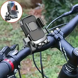 Anti-shock ABS material handlebar phone holder, suitable for bicycle and motorcycle, cruiser, electric bike riders exclusive navigation bracket