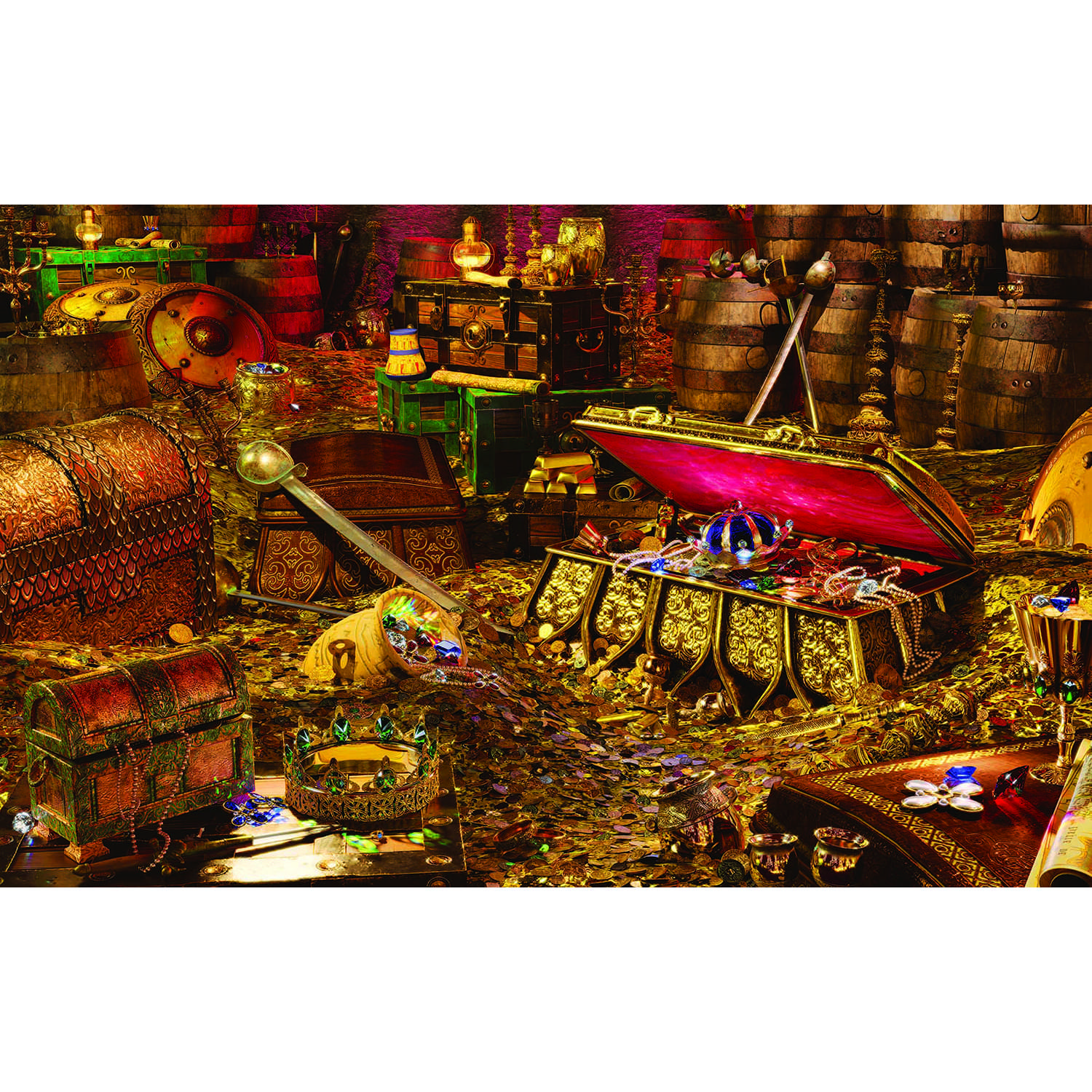 Blackbeard's Bounty Pirate Treasure 1000-Piece Jigsaw Puzzle Game, Creative Interactive Board Game for Learning Through Play, Gift Ideas for Kids