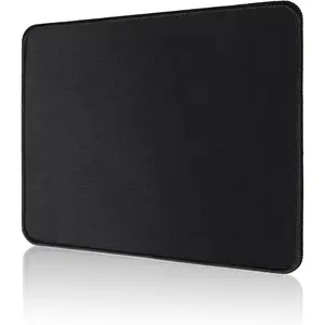 Mouse Pad with Stitched Edge, Non-Slip Rubber Base Mouse Mat for Laptop& Computer, Small Mouse Pad for Gamer, Office & Home, Black Square Mousepad 9.8''x 8.3''x 0.08''