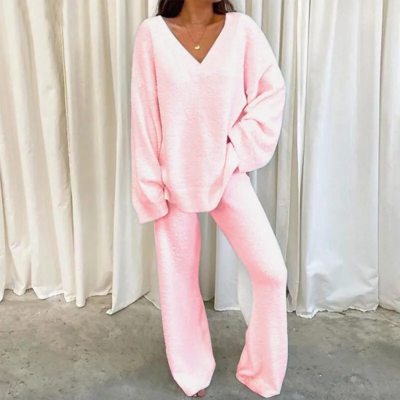 Lounge Sets for Women Two Piece Sweaters Pajama Set Fall Fashion 2025 Loungewear Outfits Matching Winter Clothes