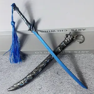 8.2inch 21cm Metal Katana Figurine Model Sword Steel Mini Anime Ninja Knife Blade Real Full Size Japanese Katana Small Original Samurai Sabre Figure Model Gift