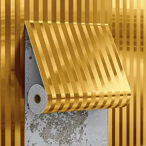 Thickened 3D concave-convex slot self-adhesive wallpaper, metal texture, easy to peel and paste, PVC waterproof, Heat insulation sticker suitable for home decoration (walls, cabinets, furniture, bedrooms)