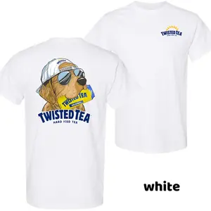 Men’s Twisted Tea Hunting Dog 2 Sided Graphic Tshirt Crewneck Short Sleeve Casual Streetwear Menswear Top Trending