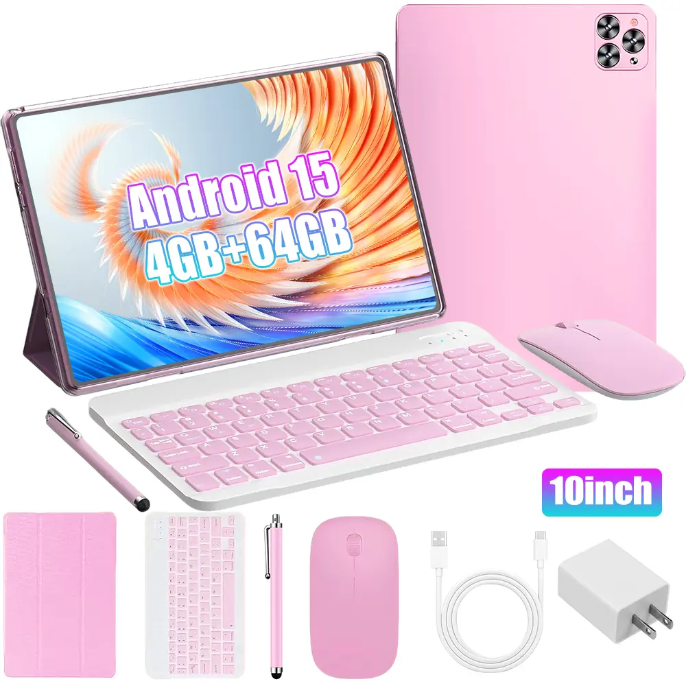 【TechVibes】KEPEAK 10.1-in Android Tablet with Bluetooth Keyboard, Stylus, Protection Case, USB, Wireless, Type-C, 4GB RAM, 64GB Storage, SD Card Support, Dual SIM, 1280x800 IPS Screen, 5MP+13MP Camera, 5000mAh Battery, Valentine’s Day Gift