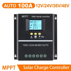 100A MPPT Solar Charging Controller with LCD Display & Dual USB Outputs - Compatible with 12V-48V Solar Panels and GEL/LiFePO4/GEL Batteries, Energy Optimization Device