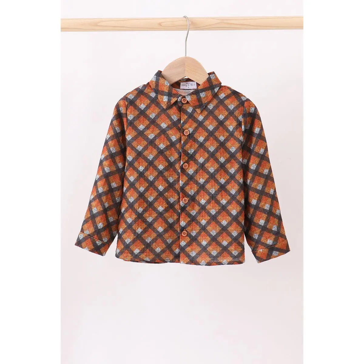 Premium brown plaid button down muslin shirt