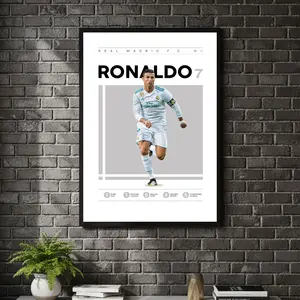 [ SPORT UNFRAMED - SALE UP TO 45% ] Ronaldo Madrid Premium Series Soccer Poster Champion Era Iconic Wall Decor