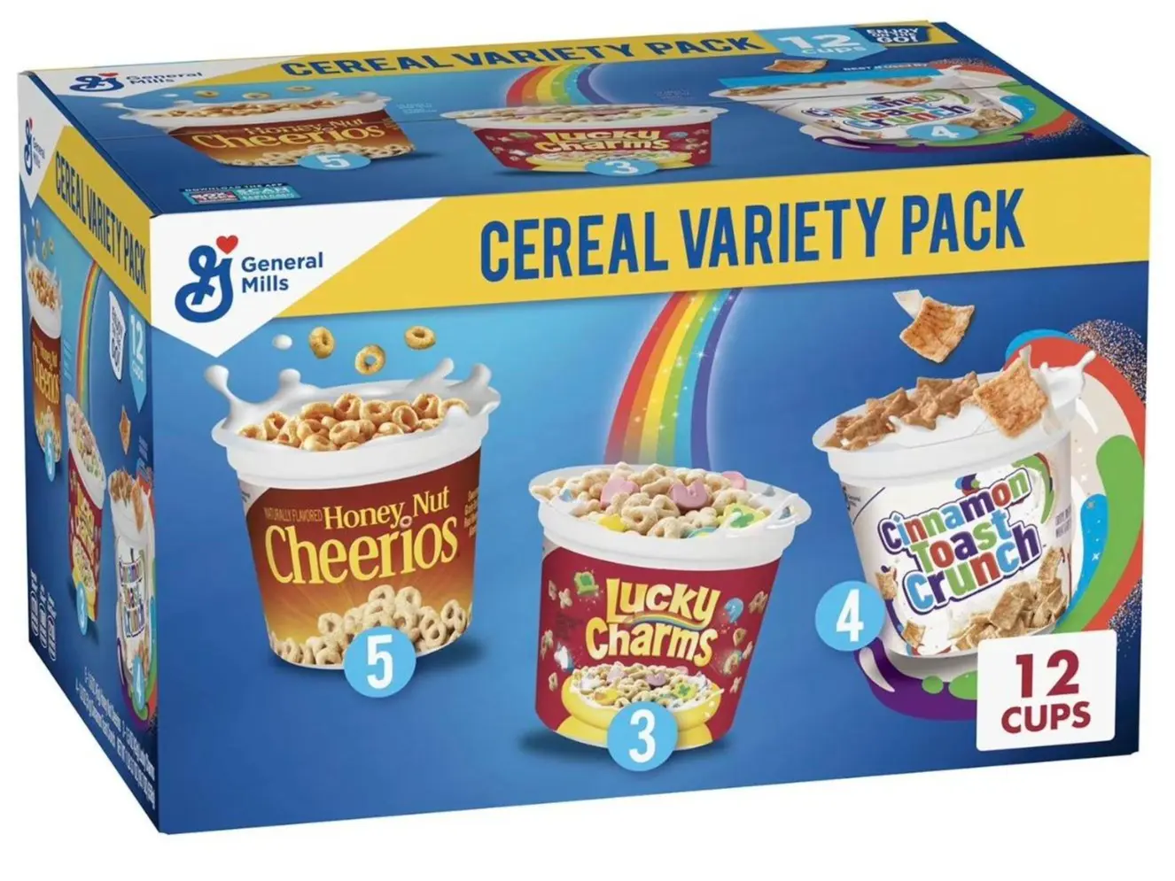General Mills Cereal Cups, Variety Pack, 12 Pack.