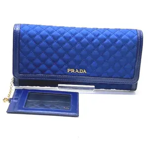 Pre-owned PRADA Nylon Small Leather Goods Quilted Long Wallet
