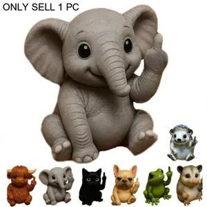 New Fun Mini Middle Finger Animal Statue, Cute Animal Design, holiday gifts, fun gifts