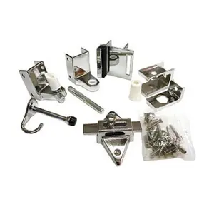 212 MAIN Chrome Plated Inswing Jacknob Full Door Hardware Set, Surface Mount Hinges, Included Screws, Fits 0.88 in. Thick & 1-1.25 in. Post Doors